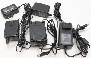 lot of 5 different types of ac adapters