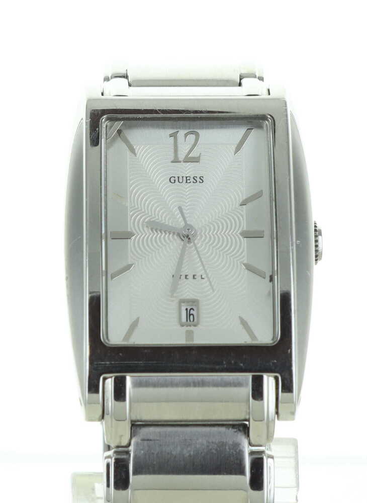 GUESS SQUARE FACE STAINLESS STEEL WATER RESISTANT WATCH G85670G