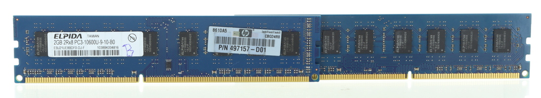 HP 497157-D01 4GB (2x2GB) PC3-10600 DDR3=non-ECC Unbuffered CL9 240-Pin DIMM