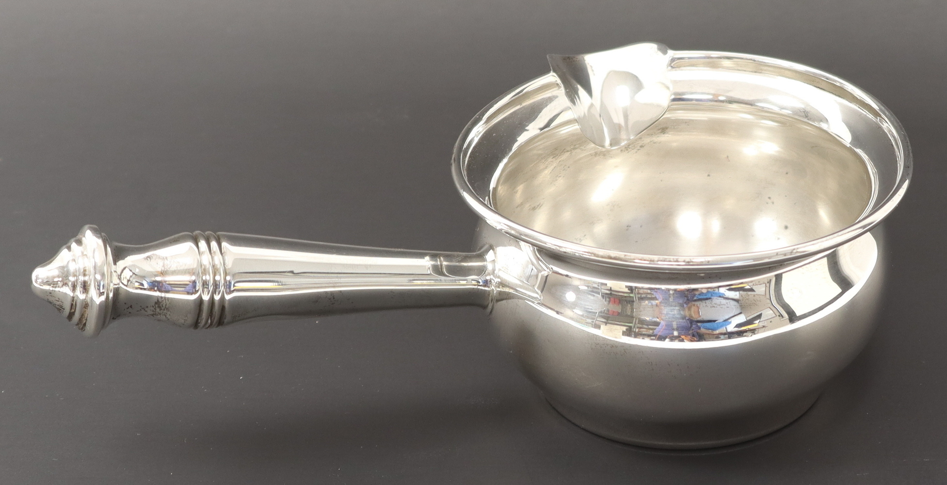  antique revere silver brandy warmer/sauceboat with silver handle 542 sterling