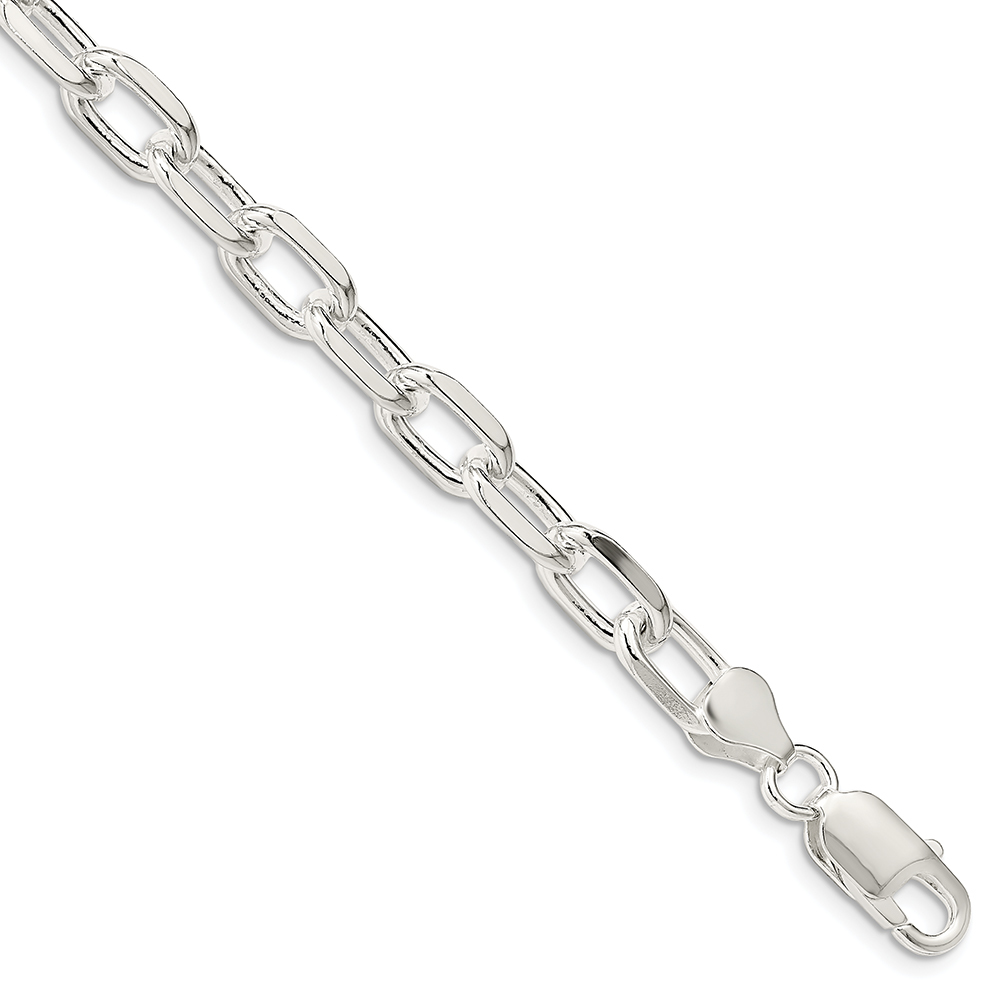 silver bracelet 18.45 gms 0.925% 7.5mm diamond cut long link cable 8