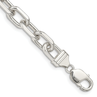 silver bracelet 42.27 gms 0.925% 11.5mm diamond cut long link cable 8