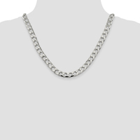 silver figaro chain 61.50gms 0.925% sterling flat open curb chain 20