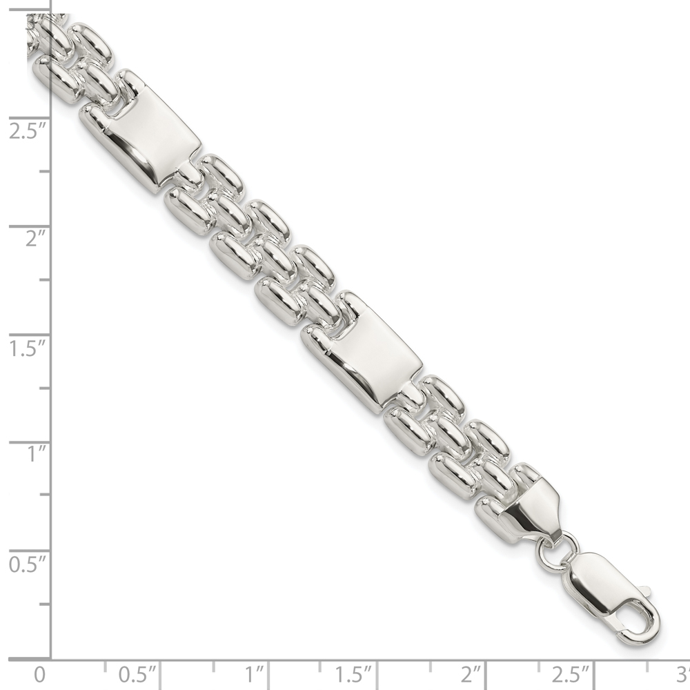 silver bracelet 14.50gms 0.925% sterling silver fancy link bracelet 7.5