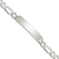 silver bracelet 13.25 gms 0.925% sterling silver polished engravable figaro link