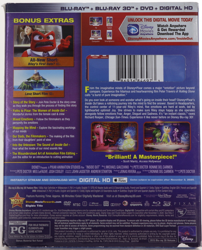 Inside Out - Ultimate Collector's Edition (Blu-Ray + DVD + 3D) 