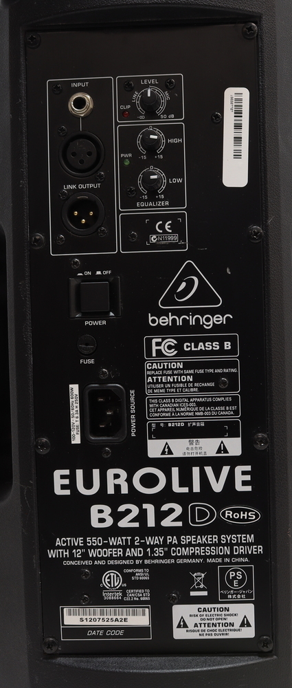 behringer eurolive b212d 550w 2-way pa speakers (pair) | Crown