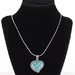 Solid Sterling Silver Oxidized Compressed Turquoise Heart Necklace