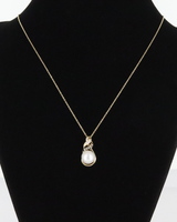 14k Le Vian Pearl & Diamond Spiral Necklace