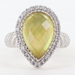  Judith Ripka Sterling Silver Yellow Chalcedony & Diamonique Ring Size 8