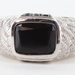  Judith Ripka Sterling Onyx & Black Spinel Textured Ring Size 8