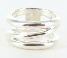   Vintage Tiffany & Co. Sterling Silver (925)  Wide Diagonal Band Ring Size 6