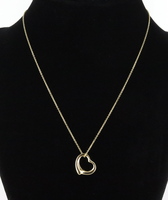 Tiffany & Co. Elsa Peretti Open Heart Pendant Necklace 18K Yellow Gold