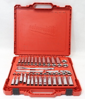 Milwaukee 48-22-9008, 3/8", 56-Pcs, Ratchet/Socket Mechanic Set, SAE-Metric