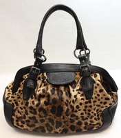 Dolce&Gabbana Canvas Leopard Print Shoulder Bag Purse