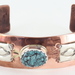  Navajo Handcrafted Stamped Copper & Silver Overlay Turquoise Gemstone Bracelet