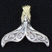 Na Hoku Sterling Silver and 18K Yellow Gold Tribal Motif Whale Tail Pendant
