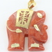 Vintage 14K Yellow Gold & Orange Jade Elephant Pendant