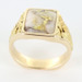 Gold Quartz/Nugget *Orocal* Men's Hand Crafted 10K Square Ring