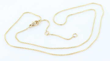  David Yurman 18k Yellow Gold 1mm Box Chain Necklace, 16"-18"