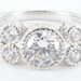 Judith Ripka Sterling Silver 925 CZ Diamonique 7 Stone Statement Ring, Size 8