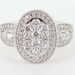  IMENA Sterling Silver 925 CZ Diamonique Cluster Filigree Statement Ring, Size 8