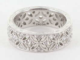  Tacori IV Sterling Silver 925 CZ Diamonique Epiphany Ring, Size 8