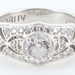 Tacori IV Sterling Silver 925 CZ Diamonique Art Deco Engagement Ring, Size 8
