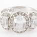 Tacori Sterling Silver 925 CZ Diamonique 3-Stone "Bloom With Love" Ring, Size 8