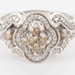 Jane Seymour JWBR Sterling Silver 925 CZ Champagne/White Art Deco Ring, Size 8