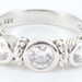 Judith Ripka Sterling Silver 925 CZ Diamonique 3 Stone Cocktail Ring, Size 8