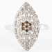 Jane Seymour JWBR Sterling Silver 925 CZ Champagne/White Navette Ring, Size 8