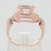 EFFY Blush 14K Rose Gold Cushion Cut Morganite and Diamond Ring, Size 6.25
