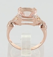 EFFY Blush 14K Rose Gold Cushion Cut Morganite and Diamond Ring, Size 6.25