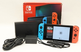 Nintendo Switch (HAC-001) 32GB, Red/Blue Joy-Cons, Dock, Straps, Cords, Box