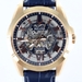 Bulova Sutton Automatic 21 Jewel Skeleton Dial Men's Watch (97A161) Blue Leather